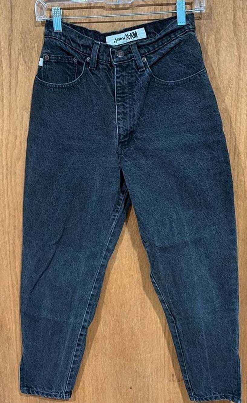 Jeans X-amHigh Waisted Mom Jeans Size 7/8 Black  with Ankle Zips